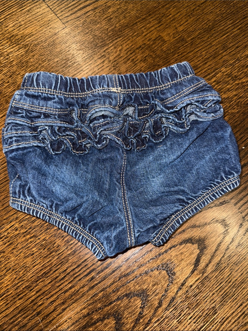 Girls' Ruffle Denim Shorts 6-12 Months